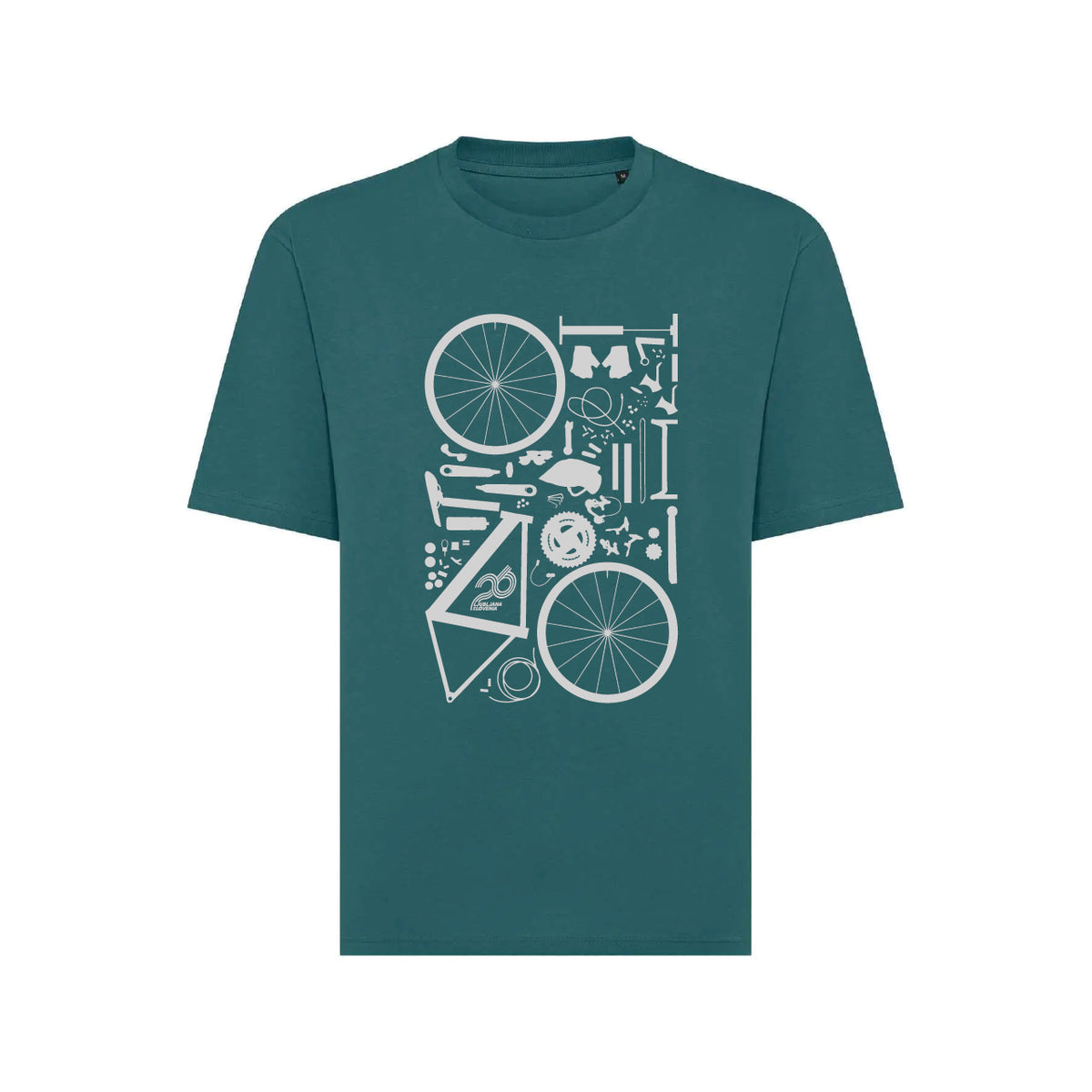 RETRO OVERSIZE MAJICA S POTISKOM DELOV KOLESA